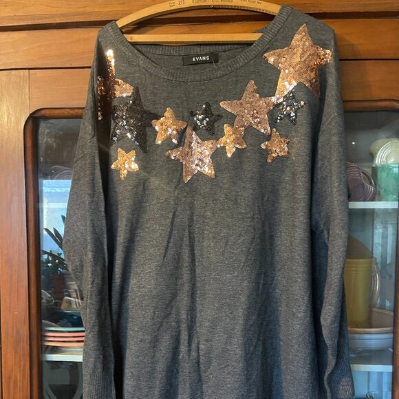NWT Evans Holiday Sequined Tunic Sweater-Size 3XL - Picture 2 of 6